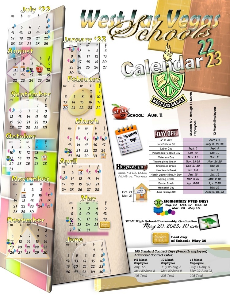 West Las Vegas Public Schools Calendar 2023 - PublicHolidays.com