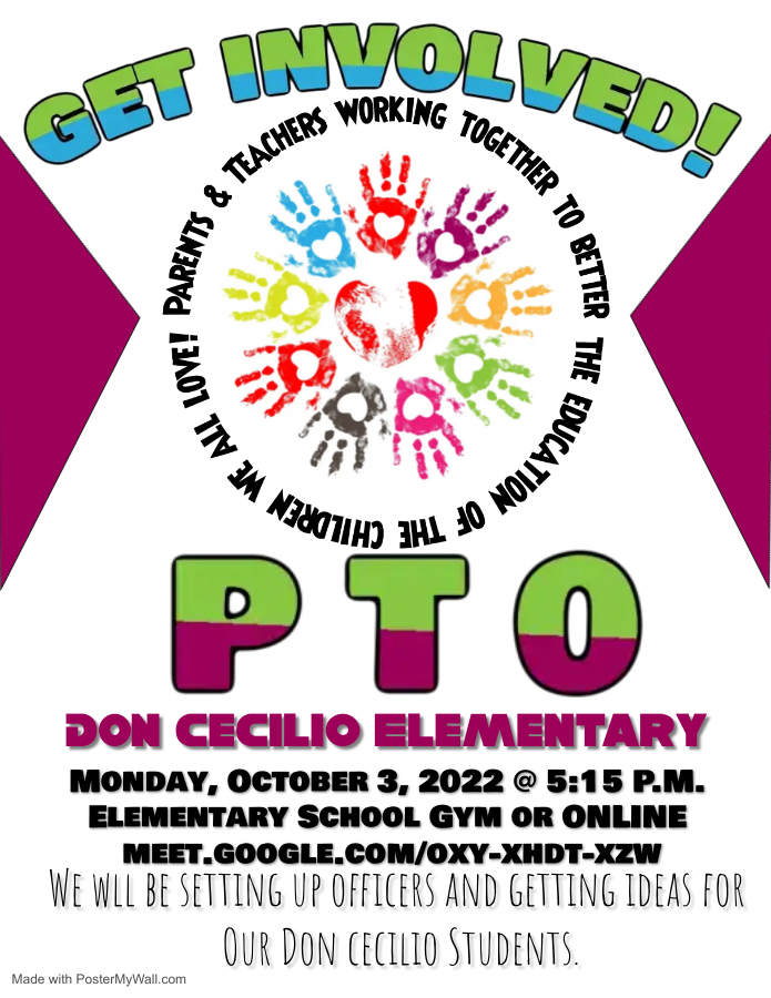 PTO MEETING AT DON CECILIO OCT. 3, 2022 at 5:15 pm